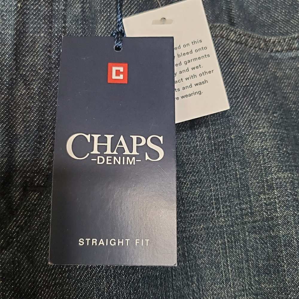 Chaps Denim Mens Straight Leg Jeans Dark Wash NEW - Picture 7 of 7